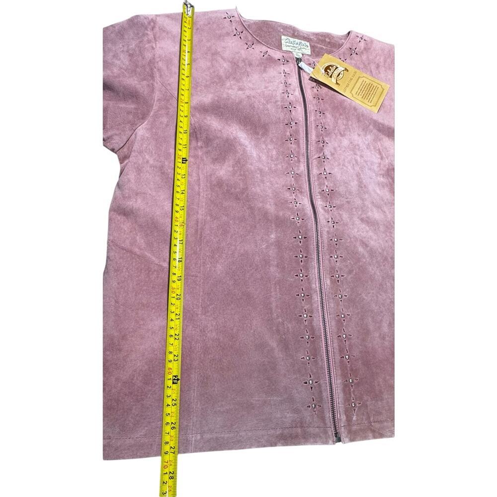 Cabela’s Women’s XL Rose Leather Jacket Western Boho Full Zip NWT - Picture 11 of 12